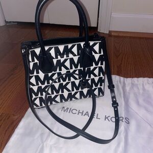 Michael Kors Monogram Black and White Satchel